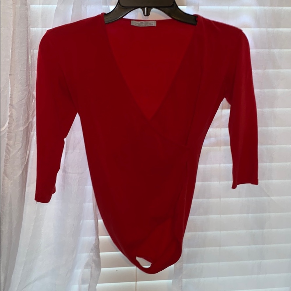 ZARA red bodysuit.